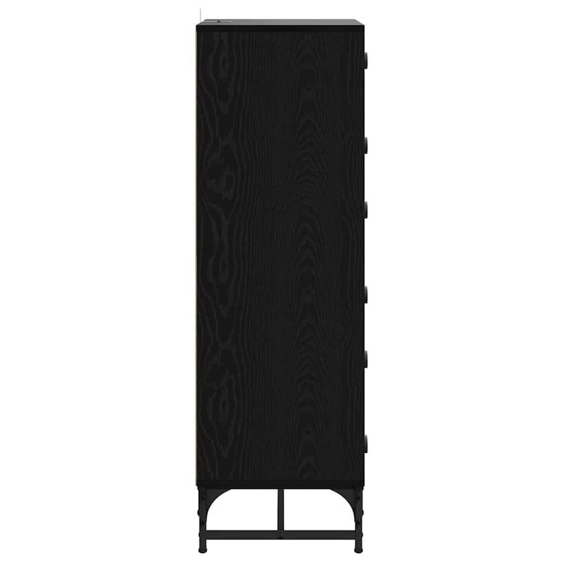 vidaXL Highboard Black oak 35 x 37 x 117 cm Engineered wood