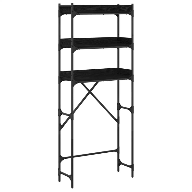 Washing Machine Shelf with Shelf Black 0ak 67 x 25 x 163 cm
