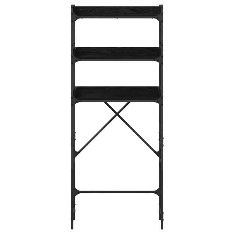 Washing Machine Shelf with Shelf Black 0ak 67 x 25 x 163 cm