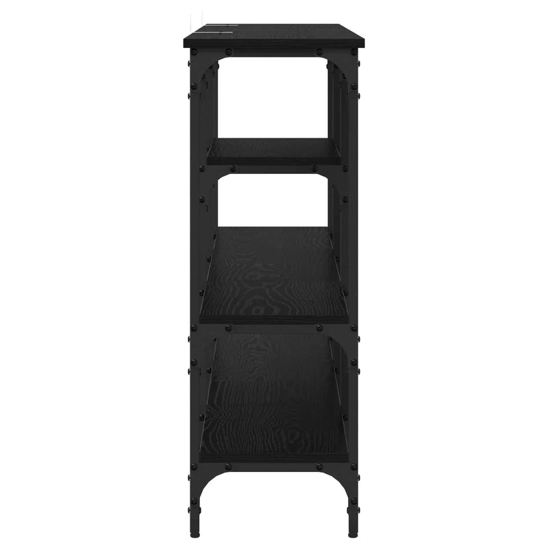 Console Table Black oak 160 x 29 x 80 cm Engineered wood