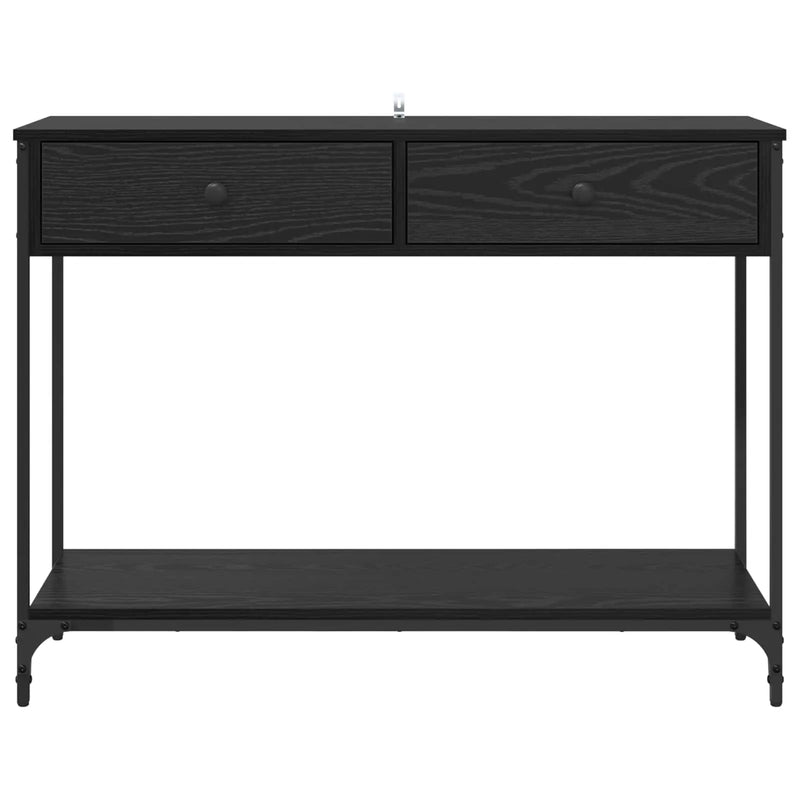 Console Table Black Oak 100 x 34,5 x 75 cm Engineered Wood