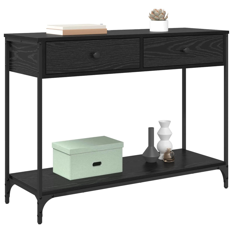 Console Table Black Oak 100 x 34,5 x 75 cm Engineered Wood