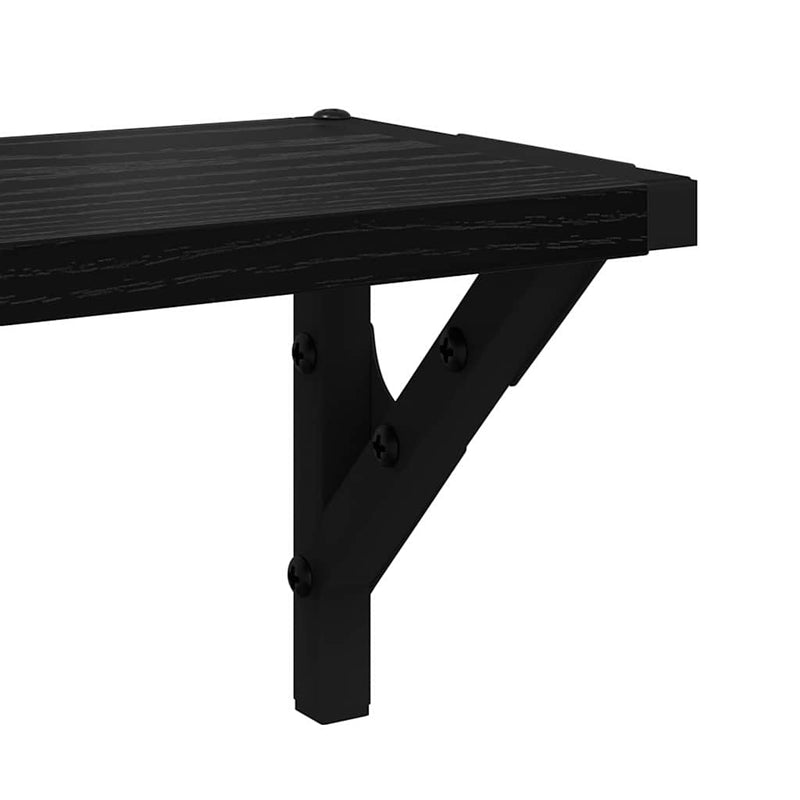 vidaXL Wall Shelves 2 pcs Black Oak 80 x 15 x 15,5 cm Engineered Wood