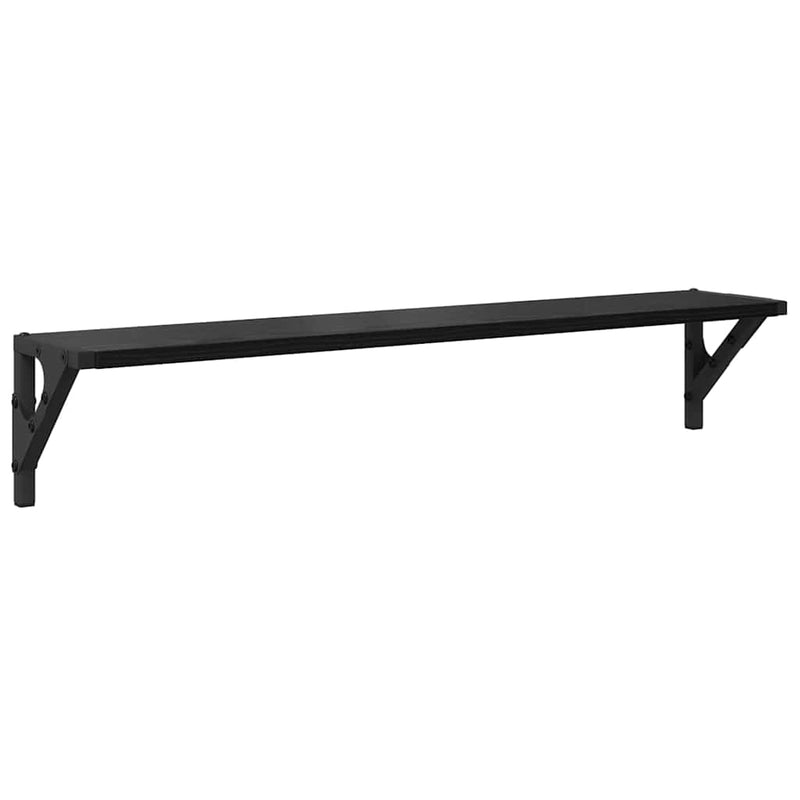 vidaXL Wall Shelves 2 pcs Black Oak 80 x 15 x 15,5 cm Engineered Wood