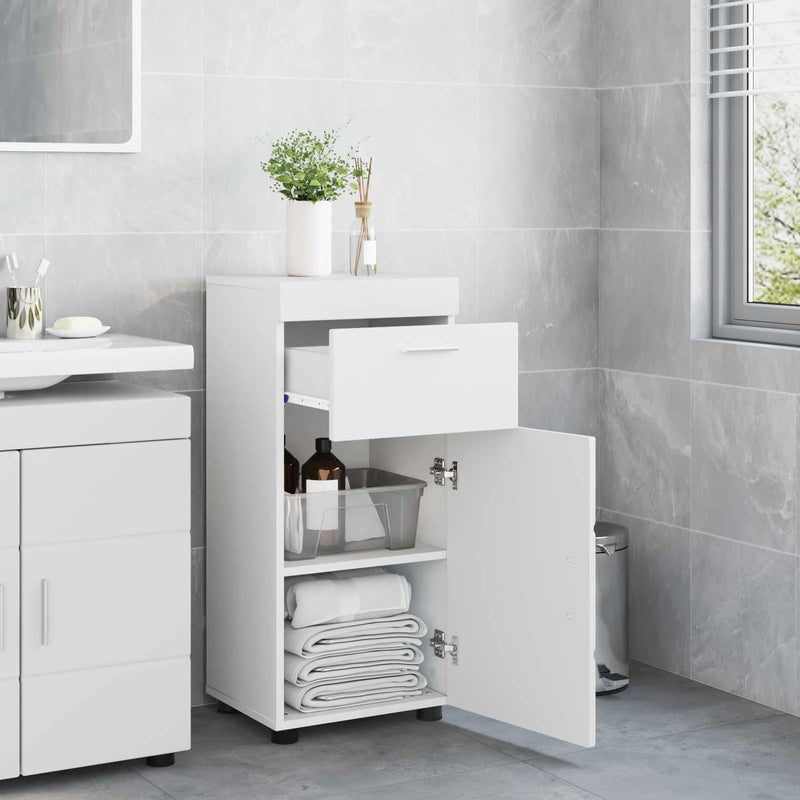 Bathroom Cabinet Set with Drawer TULUM White 37 x 31,5 x 82 cm