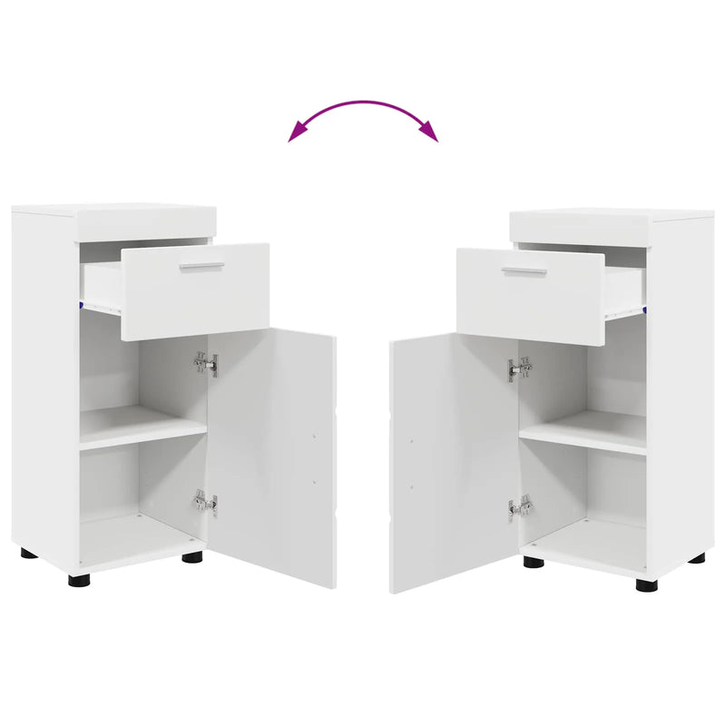 Bathroom Cabinet Set with Drawer TULUM White 37 x 31,5 x 82 cm