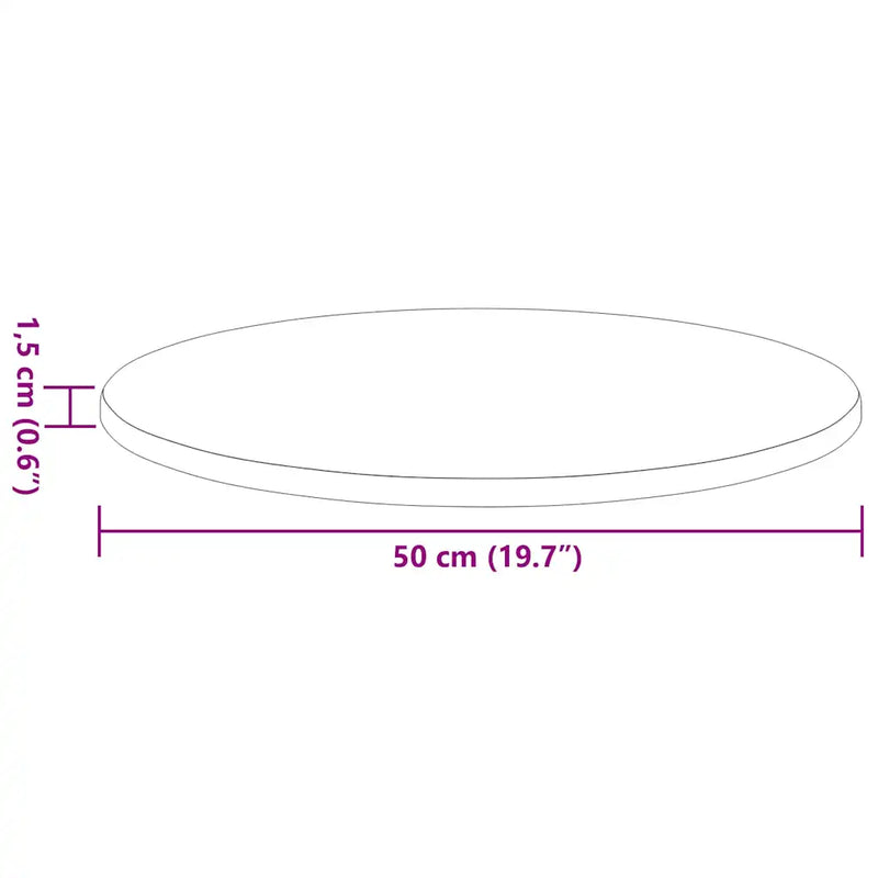 Table Top �� 50 x 1,5 cm Round Engineered Wood White