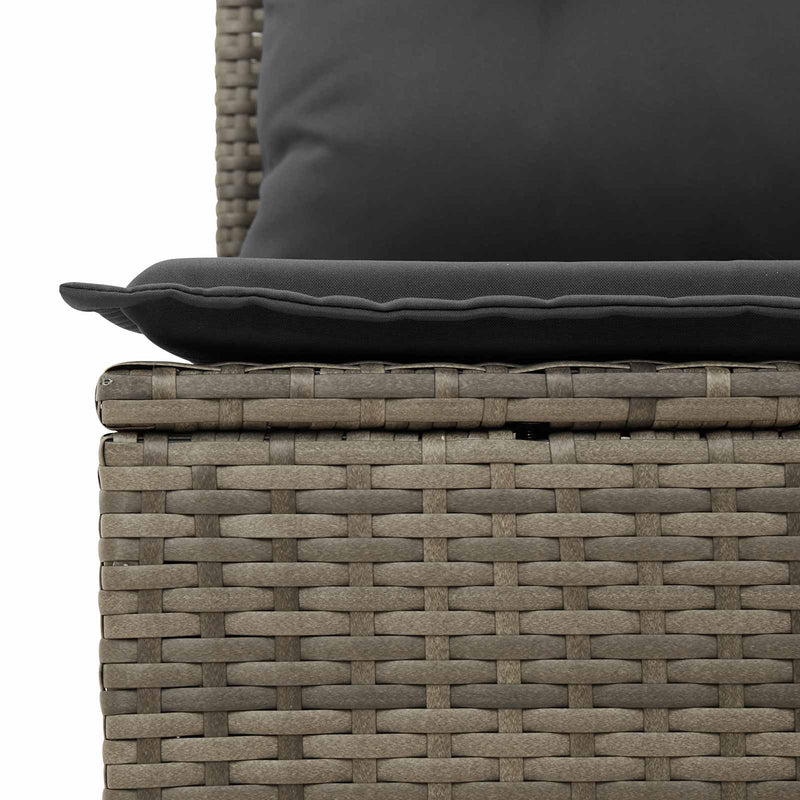 vidaXL Garden Bench with Cushion Grey Poly Rattan