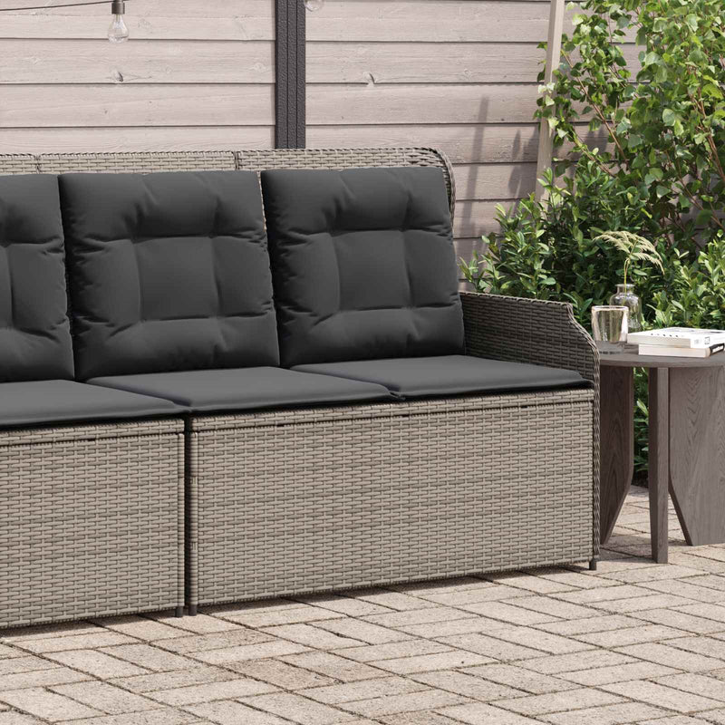 vidaXL Garden Bench with Cushion Grey Poly Rattan