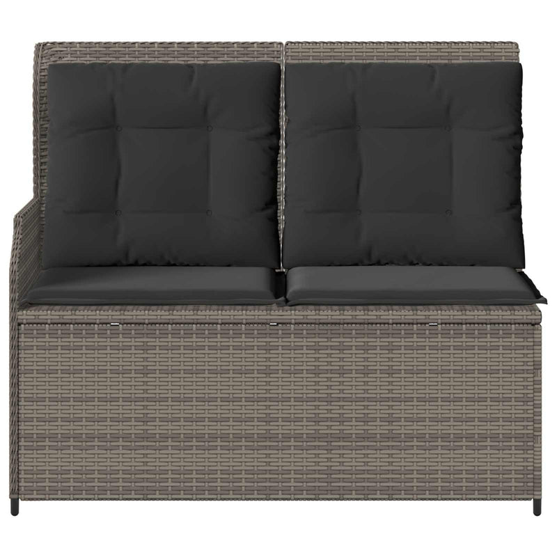 vidaXL Garden Bench Grey Poly Rattan