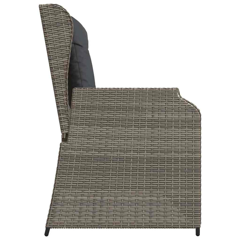 vidaXL Garden Bench Grey Poly Rattan