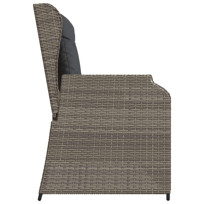 vidaXL Garden Bench Grey Poly Rattan