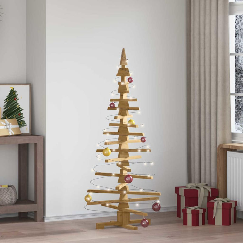 vidaXL Wooden Christmas Tree with Stand Brown 150 cm Solid pine wood