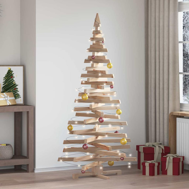 vidaXL Christmas Trees with Stand Natural 180 cm Solid pine wood