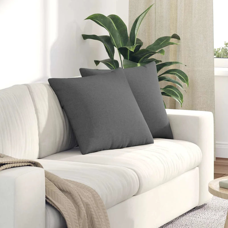 Sofa Pillows 2 pcs Dark Grey 50 x 50 cm Fabric