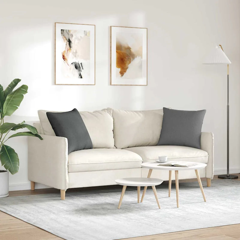 Sofa Pillows 2 pcs Dark Grey 50 x 50 cm Fabric