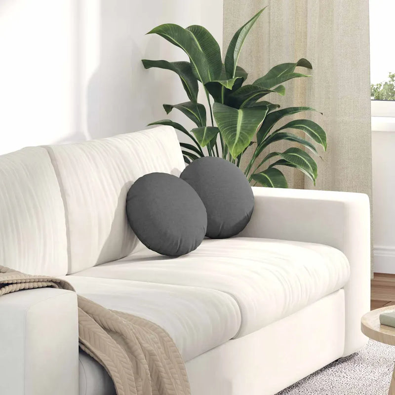 Seat Cushions 2 pcs Dark Grey ��30 x 13 cm Fabric