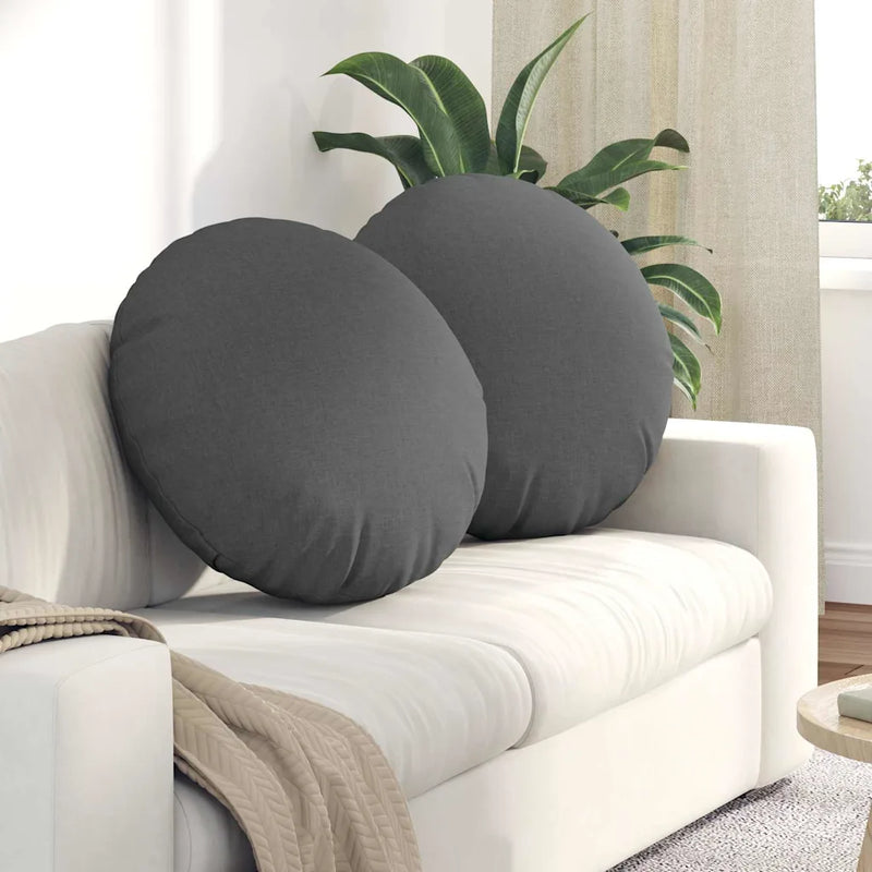 Seat Cushions 2 pcs Dark Grey ��60 x 21 cm Fabric