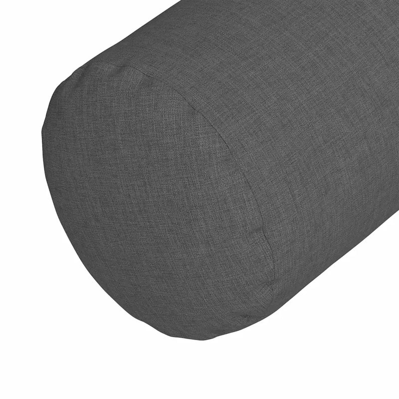 Bolster Pillows 2 pcs Dark Grey �� 15 x 40 cm Fabric