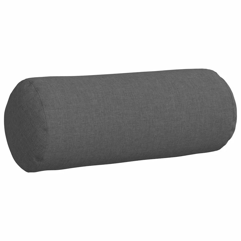 Bolster Pillows 2 pcs Dark Grey �� 15 x 40 cm Fabric
