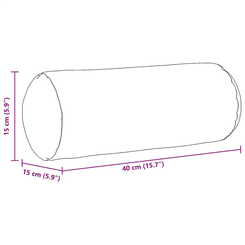 Bolster Pillows 2 pcs Dark Grey �� 15 x 40 cm Fabric