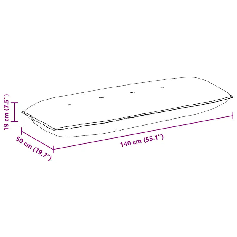 Back Pillow Dark Grey 140 x 19 x 50 cm Fabric