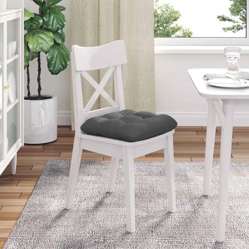 Seat Cushions 4 pcs Dark Grey 45 x 45 x 12 cm Fabric