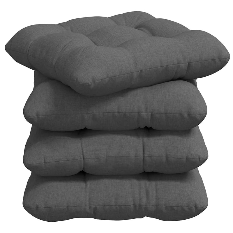 Seat Cushions 4 pcs Dark Grey 45 x 45 x 12 cm Fabric