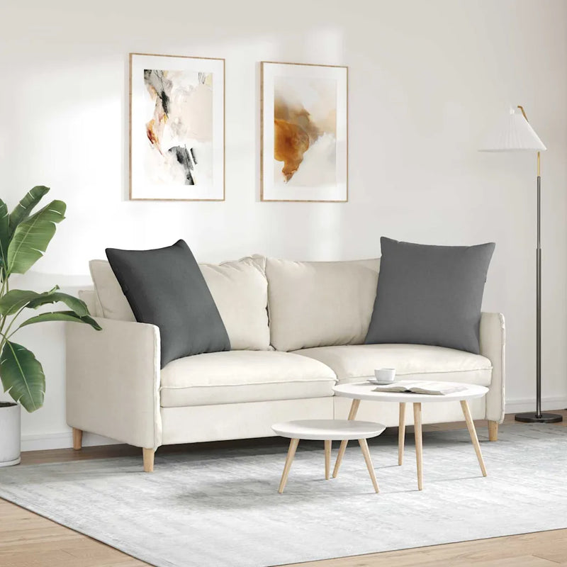 Sofa Pillows 2 pcs Dark Grey 60 x 60 cm Fabric