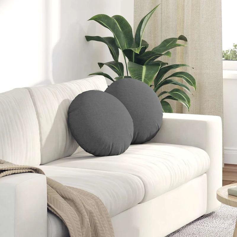 Seat Cushions 2 pcs Dark Grey ��40 x 13 cm Fabric