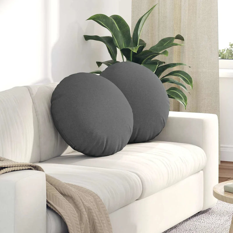 Seat Cushions 2 pcs Dark Grey ��50 x 19 cm Fabric