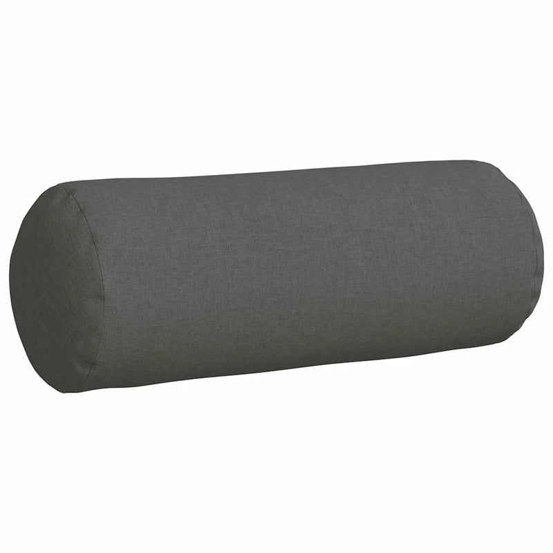 Bolster Pillows 2 pcs Dark Grey �� 25 x 70 cm Fabric