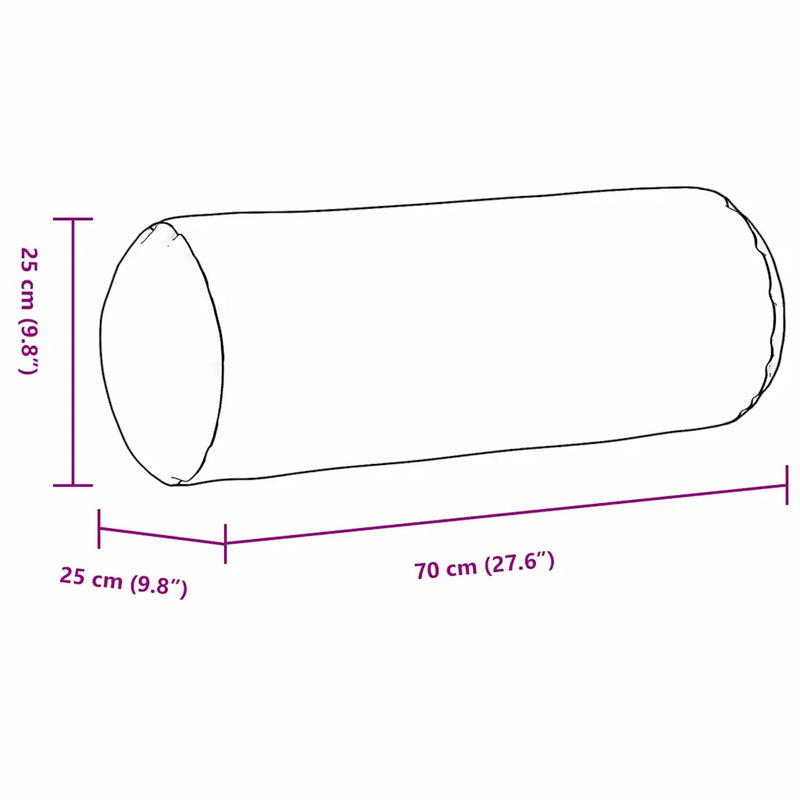 Bolster Pillows 2 pcs Dark Grey �� 25 x 70 cm Fabric