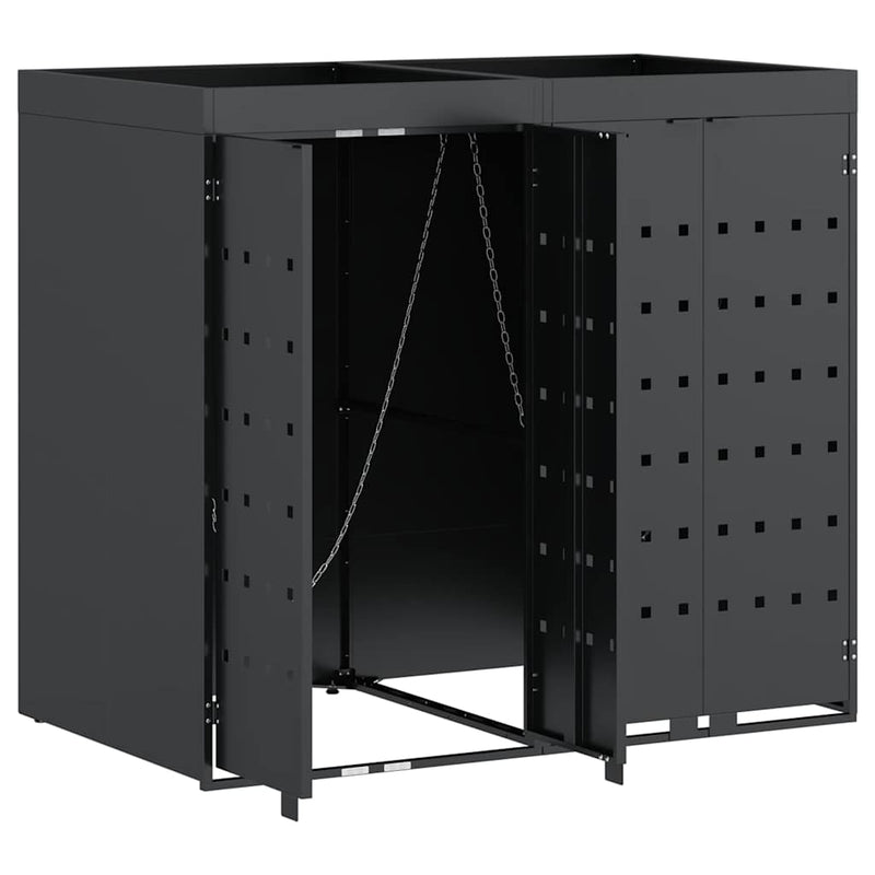 Wheelie Bin Storage for 2 Bins Anthracite 136 x 77,5 x 121,5 cm