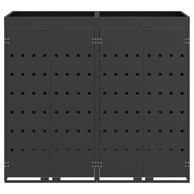 Wheelie Bin Storage for 2 Bins Anthracite 136 x 77,5 x 121,5 cm
