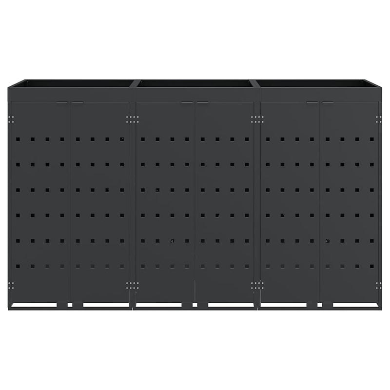 Wheelie Bin Storage for 3 Bins Anthracite 204 x 77,5 x 121,5 cm