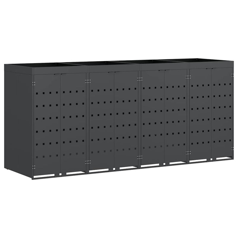 Wheelie Bin Storage for 4 Bins Anthracite 272 x 77,5 x 121,5 cm