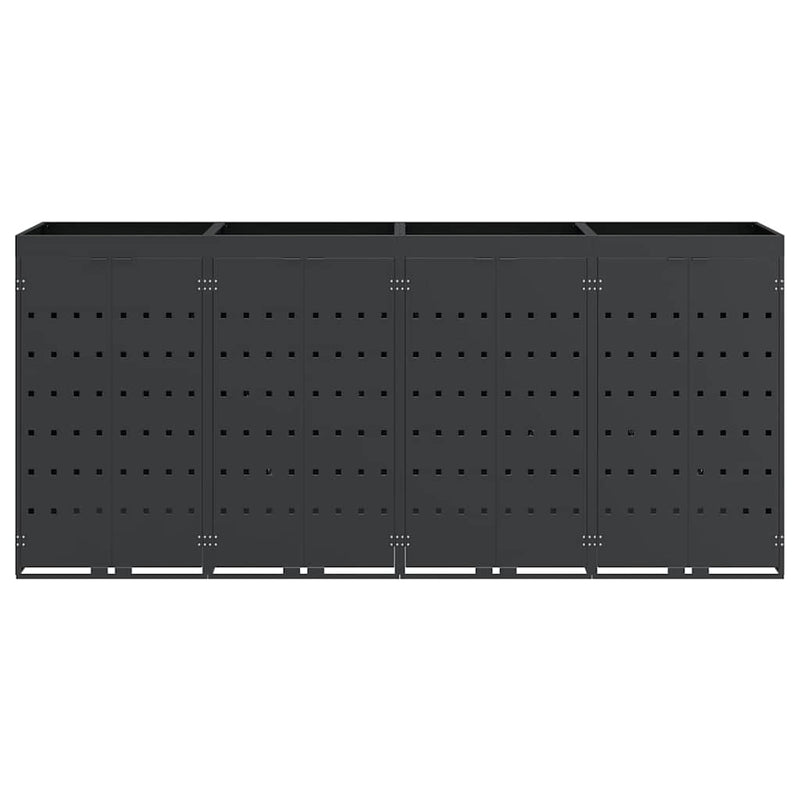 Wheelie Bin Storage for 4 Bins Anthracite 272 x 77,5 x 121,5 cm