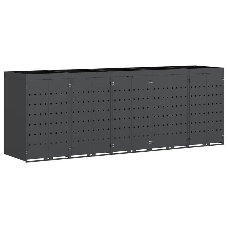 Wheelie Bin Storage for 5 Bins Anthracite 340 x 77,5 x 121,5 cm