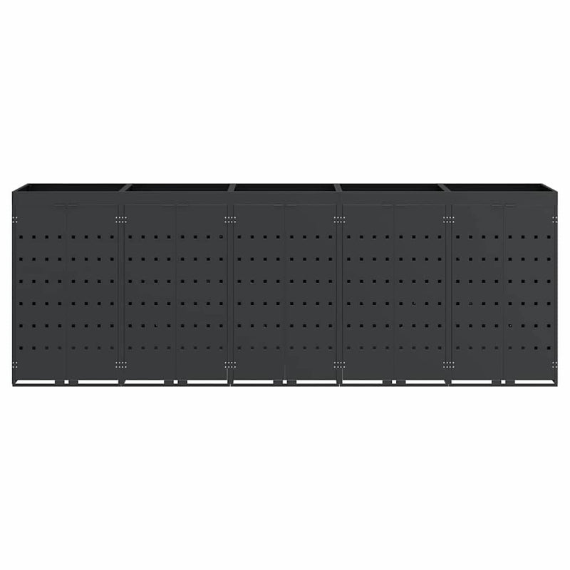 Wheelie Bin Storage for 5 Bins Anthracite 340 x 77,5 x 121,5 cm