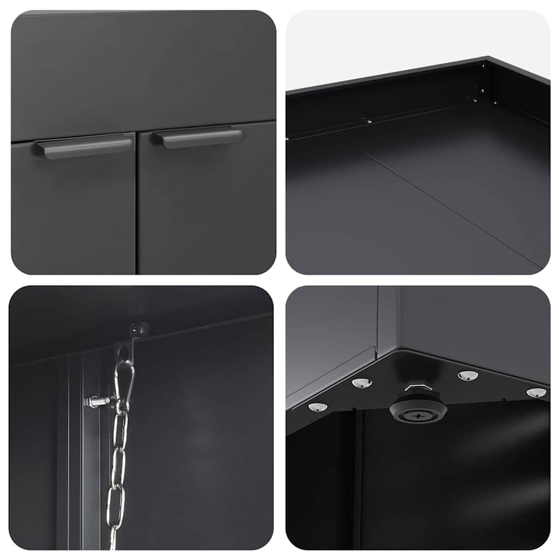 Wheelie Bin Storage for 6 Bins Anthracite 408 x 77,5 x 121,5 cm