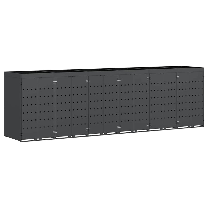 Wheelie Bin Storage for 6 Bins Anthracite 408 x 77,5 x 121,5 cm