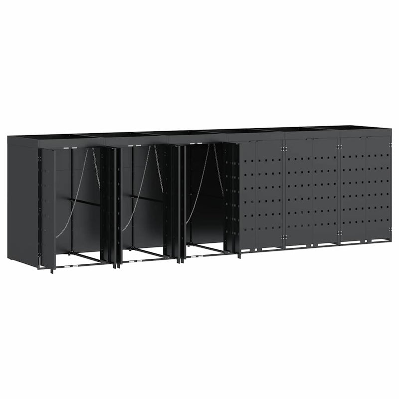 Wheelie Bin Storage for 6 Bins Anthracite 408 x 77,5 x 121,5 cm