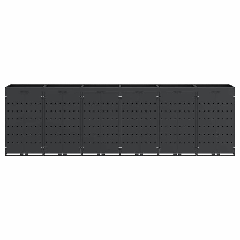 Wheelie Bin Storage for 6 Bins Anthracite 408 x 77,5 x 121,5 cm