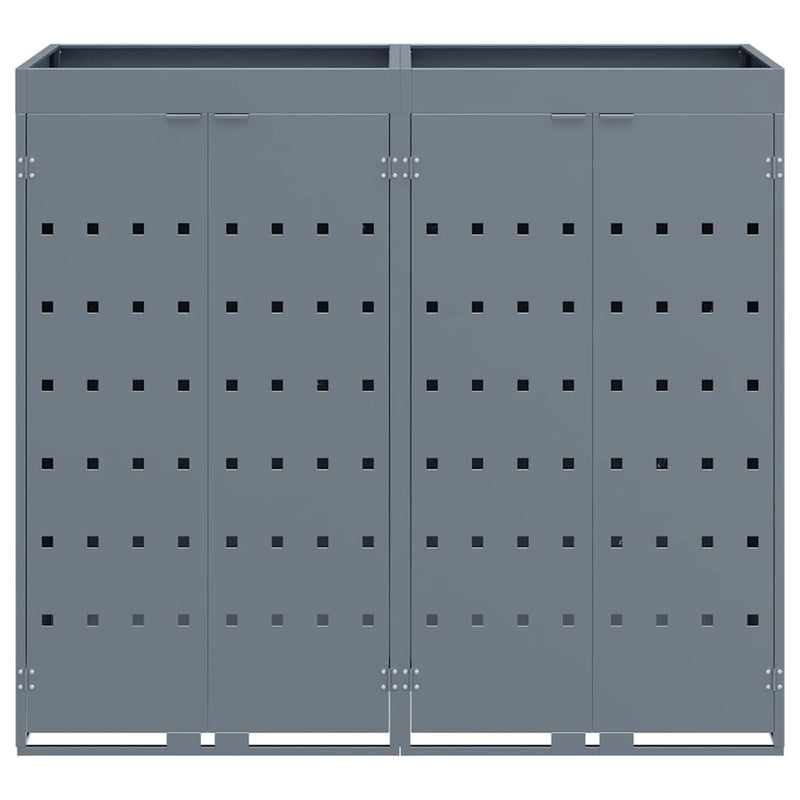 Wheelie Bin Storage for 2 Bins Light Grey 136 x 77,5 x 121,5 cm