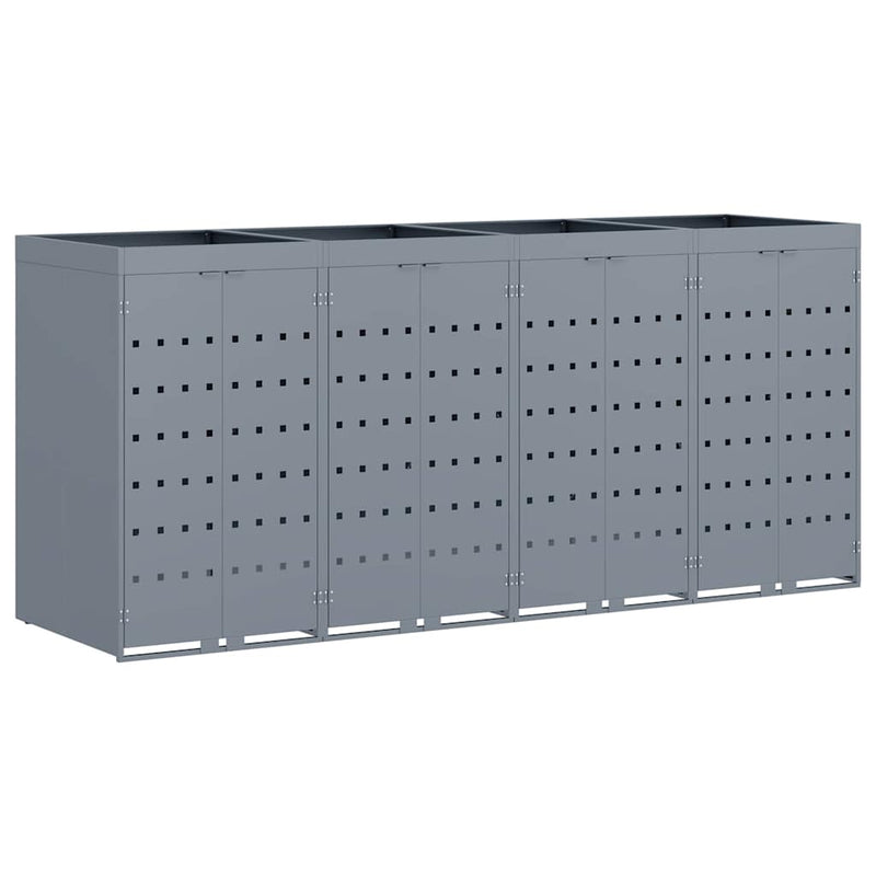 Wheelie Bin Storage for 4 Bins Light Grey 272 x 77,5 x 121,5 cm
