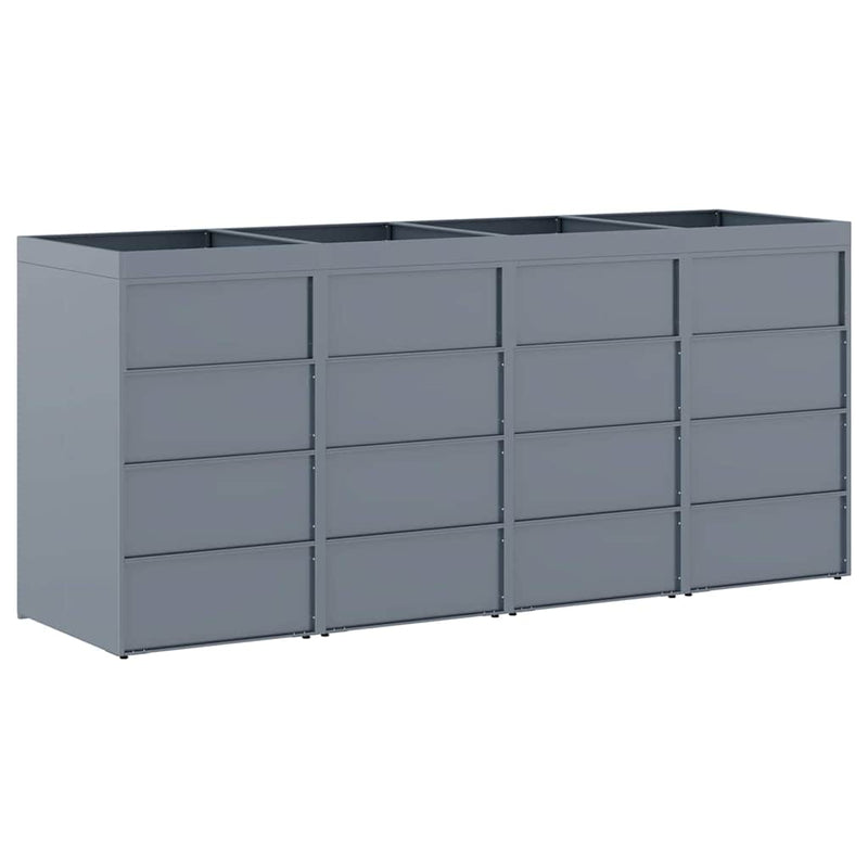 Wheelie Bin Storage for 4 Bins Light Grey 272 x 77,5 x 121,5 cm