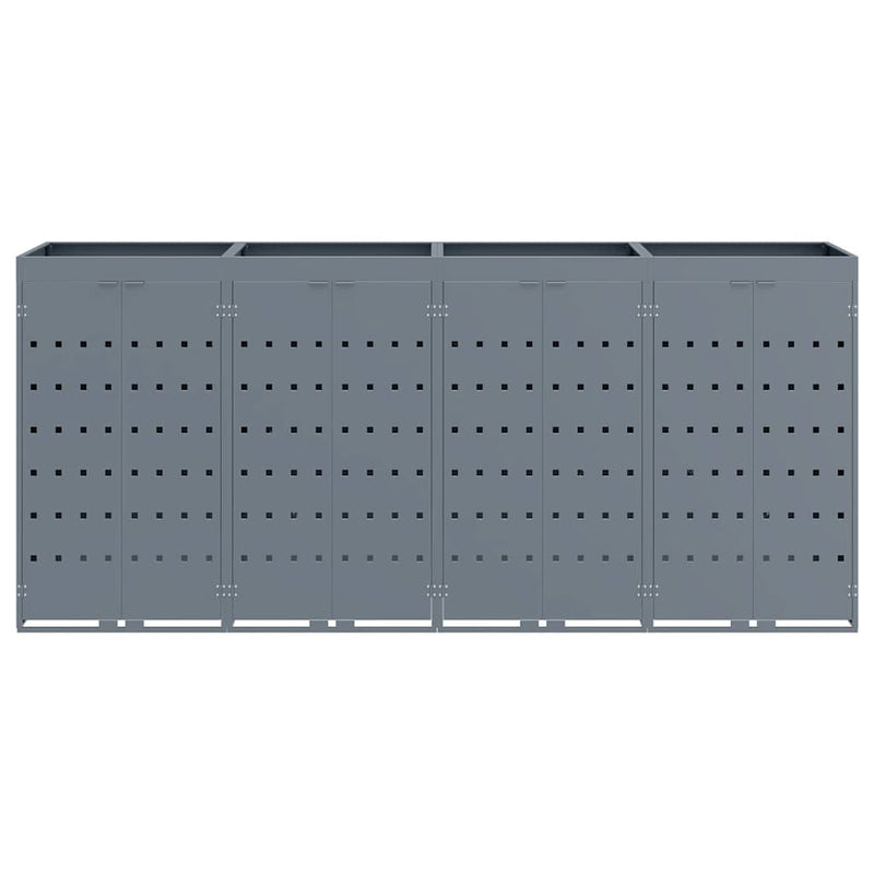 Wheelie Bin Storage for 4 Bins Light Grey 272 x 77,5 x 121,5 cm