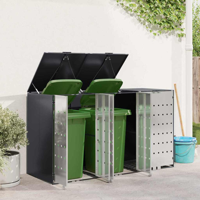 Wheelie Bin Storage for 3 Bins Anthracite 340 x 77.5 x 115.5 cm