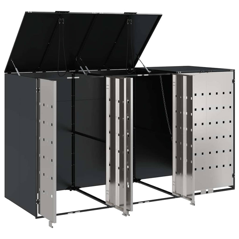 Wheelie Bin Storage for 3 Bins Anthracite 340 x 77.5 x 115.5 cm